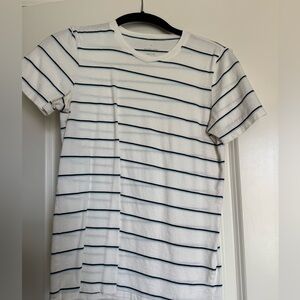 Classic White and Blue Striped Shirt